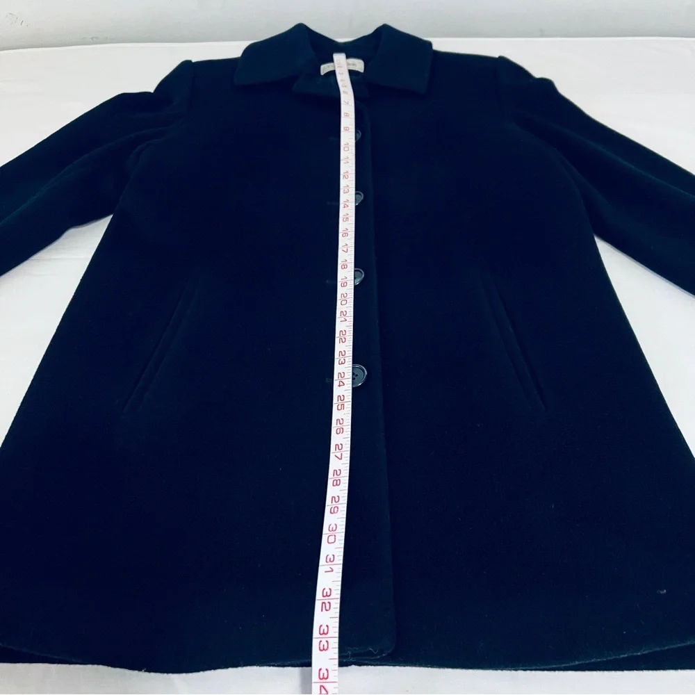 Vintage 1990s Calvin Klein 100% Merino Wool Single Breasted Walker Car Coat - 8 - Picture 8 of 15